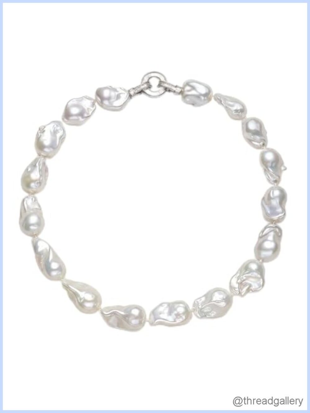 13-15mm Baroque Freshwater Pearl Strand Necklace 18" 925 Sterling Silver Clasp